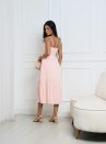 vestido midi laiz rosa bebê