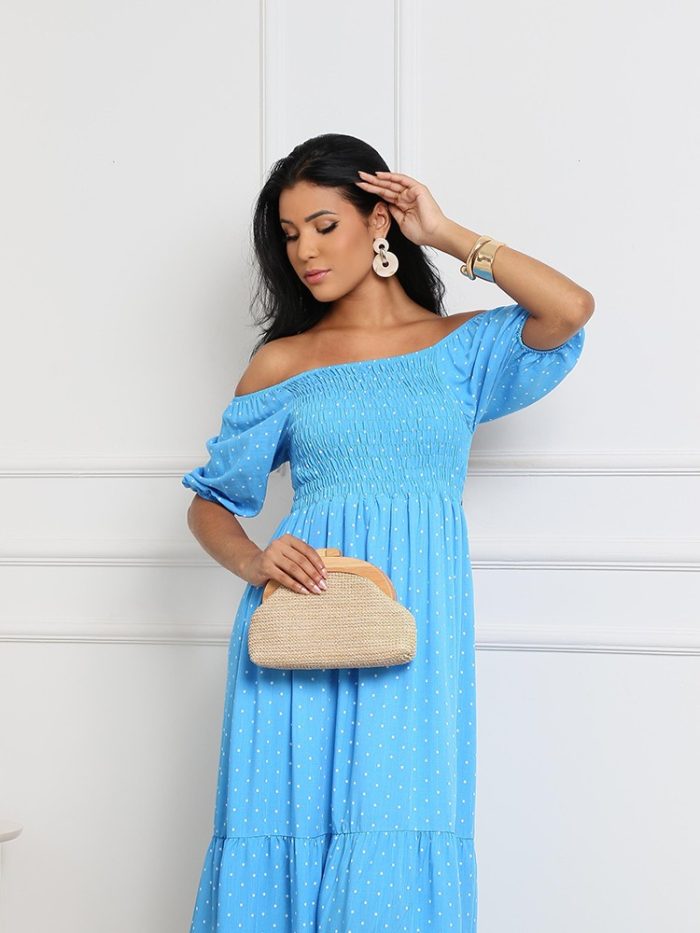 vestido bella mide com bolinha