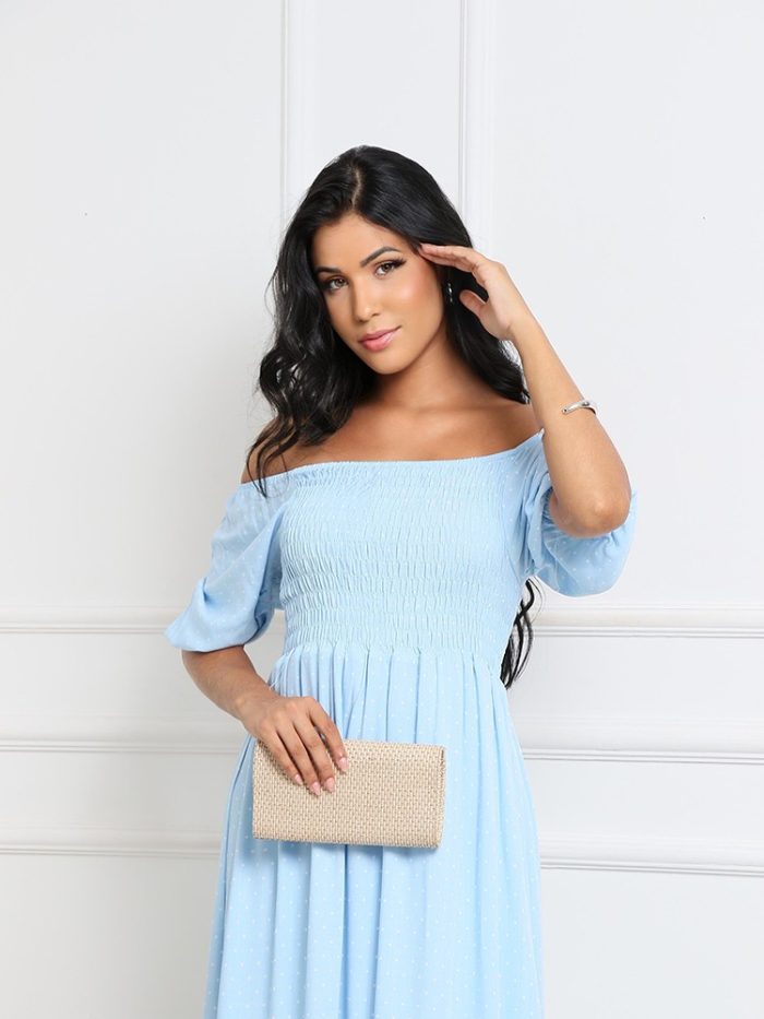 vestido bella mide c/ bolinha