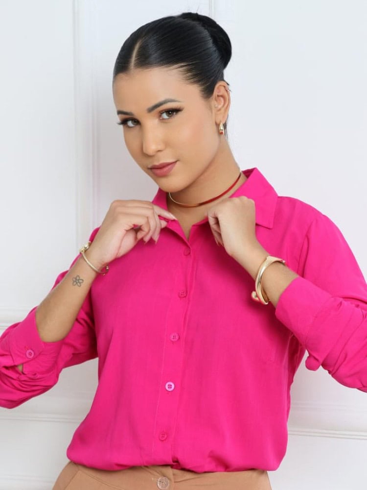 camisa social elegante viscolinho