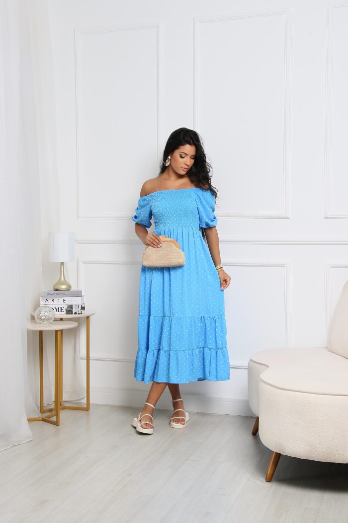 vestido bella mide com bolinha vestido bella mide com bolinha