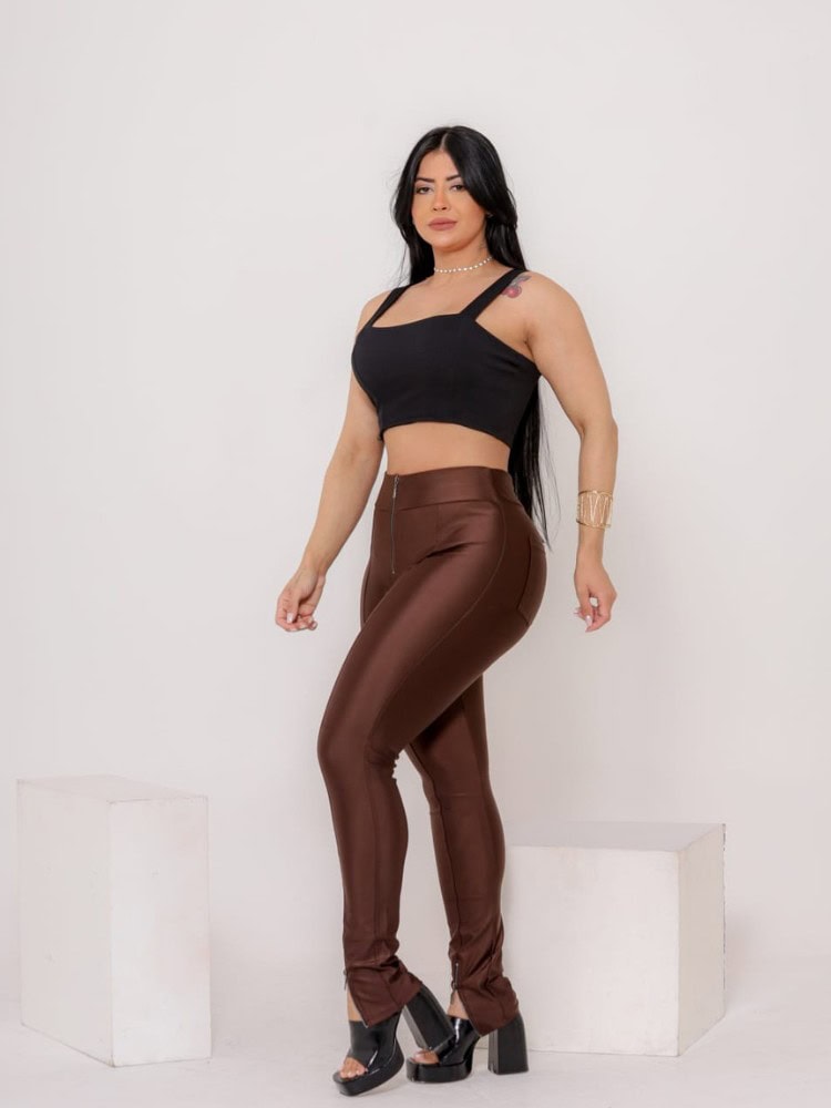 calça 3 zíper malha prada premium