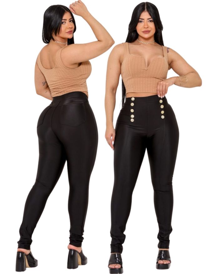 calça max power com botões dourados calça max power com botões dourados